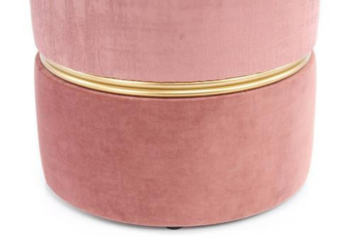 HOCKER in Metall, Kunststoff, Textil Goldfarben, Altrosa  - Goldfarben/Altrosa, Basics, Kunststoff/Textil (40/40/40cm) - Kayoom