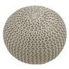 POUF Textilgeflecht Uni Grau 55/55/35 cm  - Creme/Grau, Trend, Textil (55/55/35cm) - Linea Natura