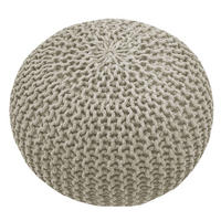 POUF Textilgeflecht Uni Grau 55/55/35 cm  - Creme/Grau, Trend, Textil (55/55/35cm) - Linea Natura