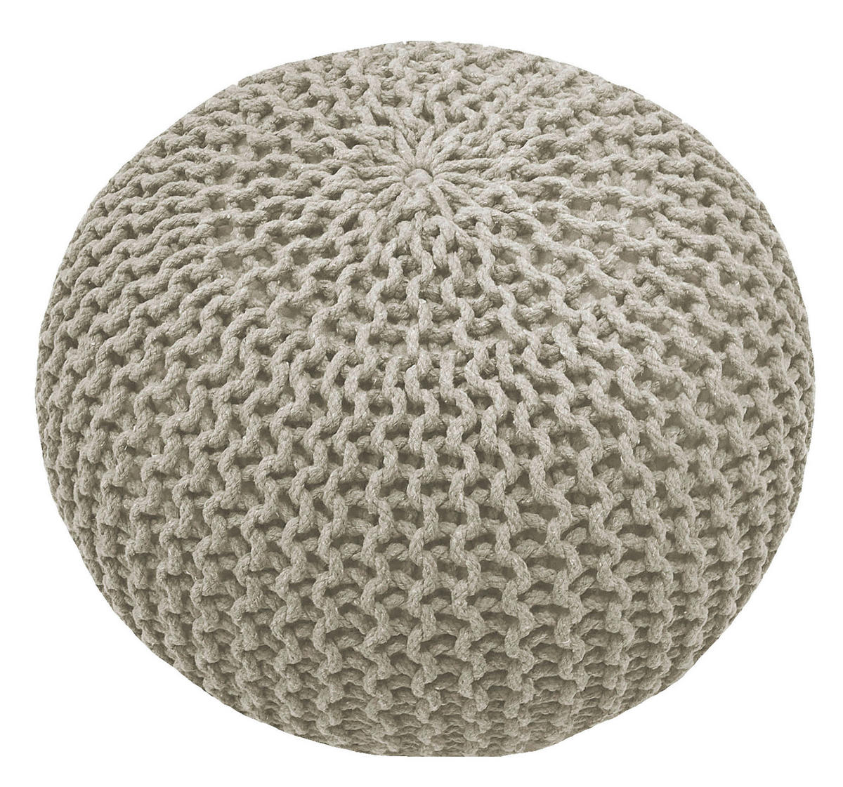 POUF Textilgeflecht Uni Grau 55/55/35 cm  - Creme/Grau, Trend, Textil (55/55/35cm) - Linea Natura