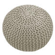 POUF Textilgeflecht Uni Grau 55/55/35 cm  - Creme/Grau, Trend, Textil (55/55/35cm) - Linea Natura