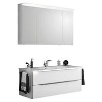 BADEZIMMER  in 117 cm  - Anthrazit/Weiß, KONVENTIONELL, Holzwerkstoff/Stein (117cm) - Sadena