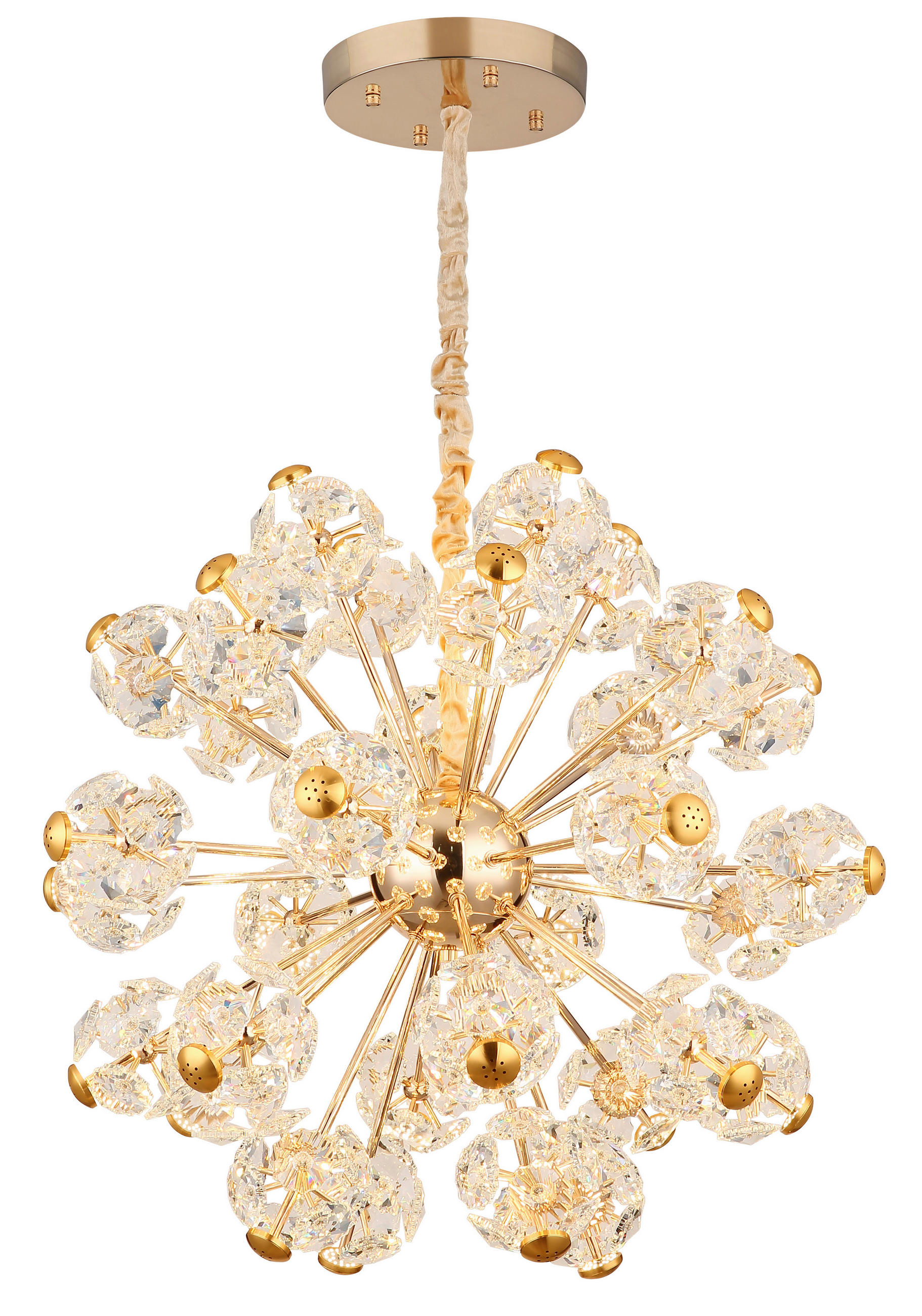 LED-HÄNGELEUCHTE 80/140 cm  - Klar/Goldfarben, KONVENTIONELL, Glas/Metall (80/140cm)