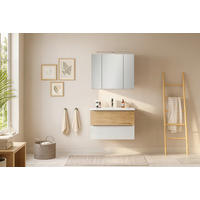 BADEZIMMER 2-teilig  in  - Wildeiche/Edelstahlfarben, Trend, Glas/Holzwerkstoff (80/200/47cm) - Held