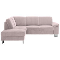 ECKSOFA in Cord Altrosa  - Edelstahlfarben/Altrosa, Konventionell, Textil/Metall (200/248cm) - Beldomo System