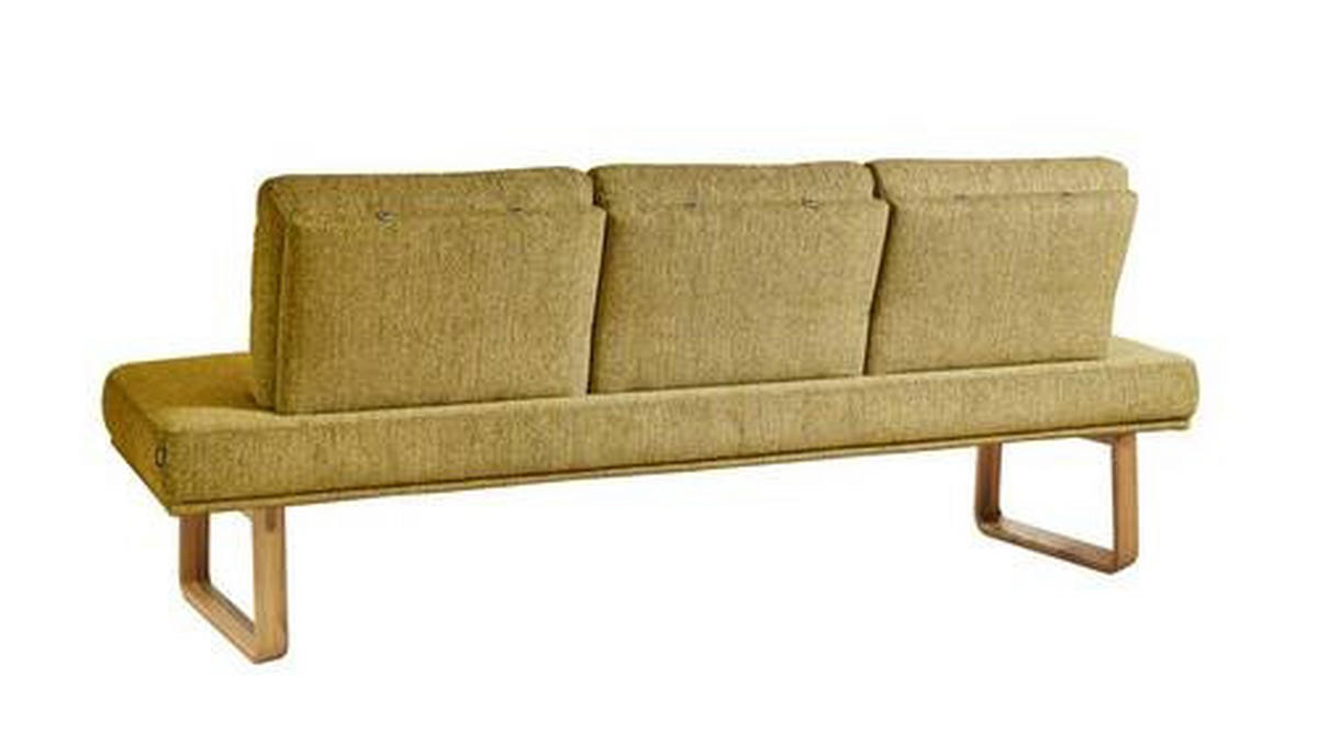 SITZBANK 224/92/78 cm  in Gelb  - Eichefarben/Gelb, Design, Holz/Textil (224/92/78cm) - Dieter Knoll