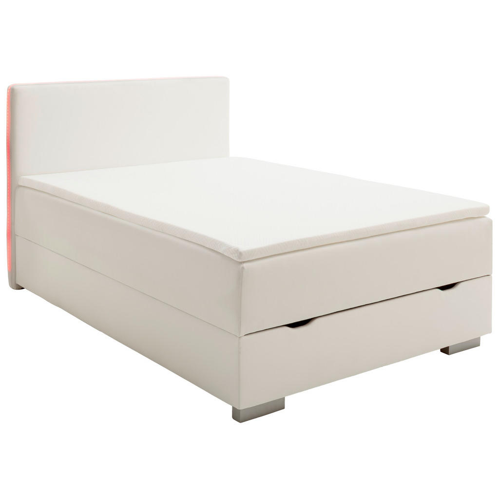 Thumbnail - Livetastic Boxspringbett meise.möbel Racer, Weiß, Textil, Höhe ca. 10 cm, 120x200 cm, Reach, Topper durchgehend, Schlafz...