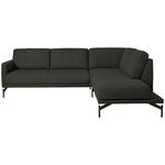 ECKSOFA in Flachgewebe, Struktur Anthrazit  254/230 cm  - Anthrazit, Design, Textil/Metall (254/230cm) - Johann Jakob