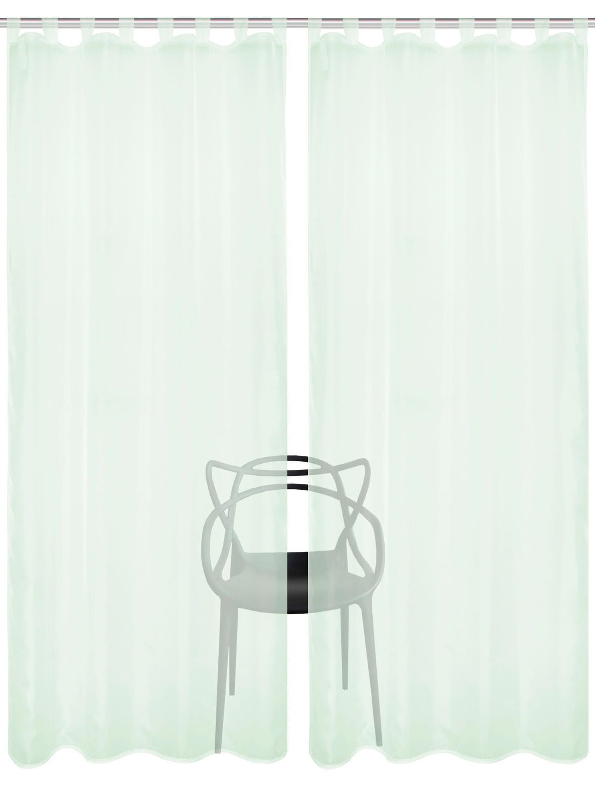 SCHLAUFENSCHAL  transparent   135/245 cm 2 Stück  - Grün, Basics, Textil (135/245cm)