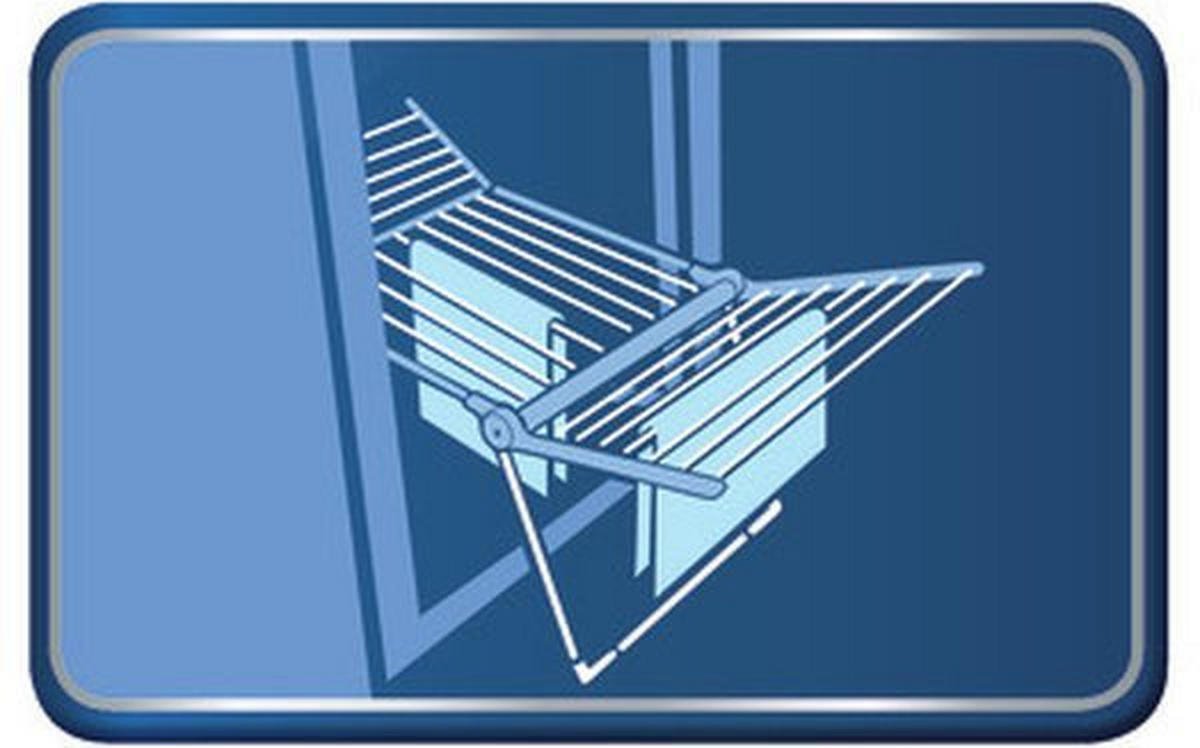 STANDTROCKNER PEGASUS 150 SOLID SLIM 157/55/87 cm  - Blau/Weiß, Basics, Kunststoff/Metall (157/55/87cm) - Leifheit