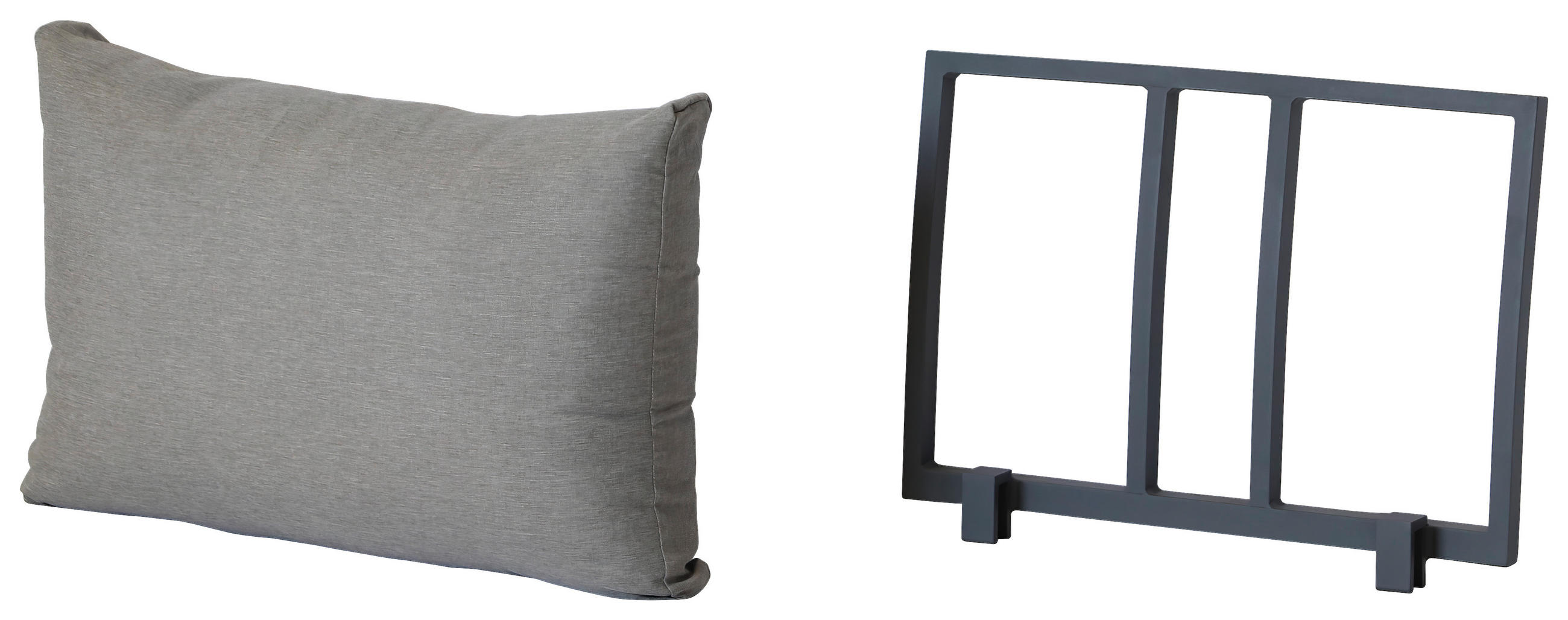 RÜCKENLEHNE 60,71/45,48/7,7 cm  Aluminium  - Anthrazit/Hellgrau, Design, Textil/Metall (60,71/45,48/7,7cm) - Amatio