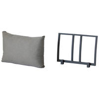 RÜCKENLEHNE 60,71/45,48/7,7 cm  Aluminium  - Anthrazit/Hellgrau, Design, Textil/Metall (60,71/45,48/7,7cm) - Amatio