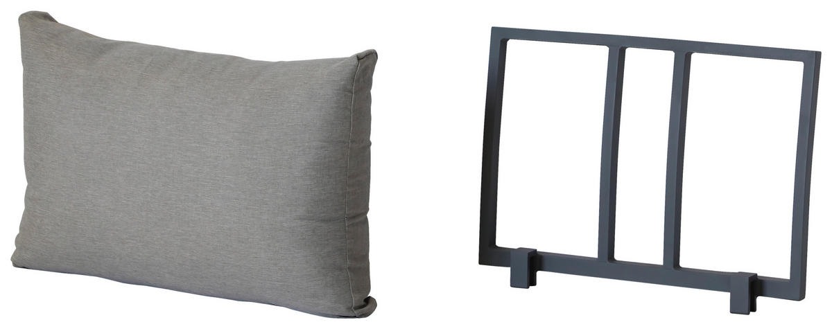 RÜCKENLEHNE 60,71/45,48/7,7 cm  Aluminium  - Anthrazit/Hellgrau, Design, Textil/Metall (60,71/45,48/7,7cm) - Amatio
