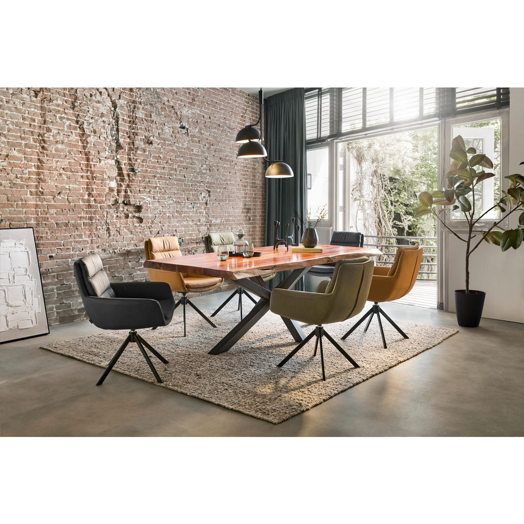 Thumbnail - Dieter Knoll Armlehnstuhl, Schwarz, Metall, Leder, Echtleder, Rindleder, Füllung: Polyetherschaumkern, A-Form, 62.5x89x6...