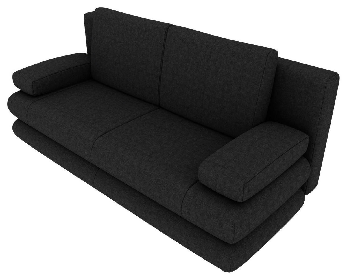 SCHLAFSOFA  mit Liegefunktion, Rücken echt Mikrofaser Anthrazit  - Anthrazit/Schwarz, KONVENTIONELL, Kunststoff/Textil (212/93/90cm) - Carryhome