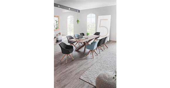 STUHL in Textil Anthrazit - Eichefarben/Anthrazit, Design, Holz/Textil (60/83/65cm) - Hom`in