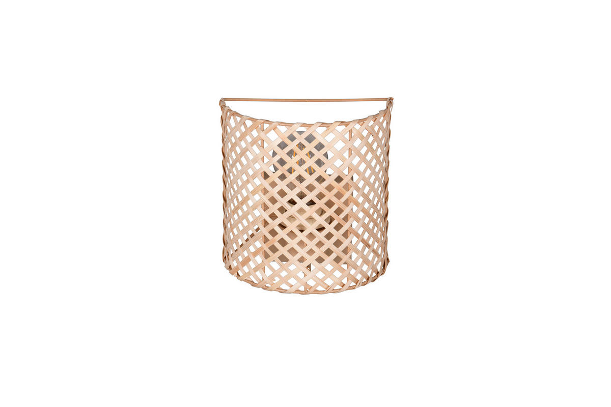 WANDLEUCHTE - Beige/Naturfarben, Natur, Naturmaterialien/Metall (19/19/10,5cm)