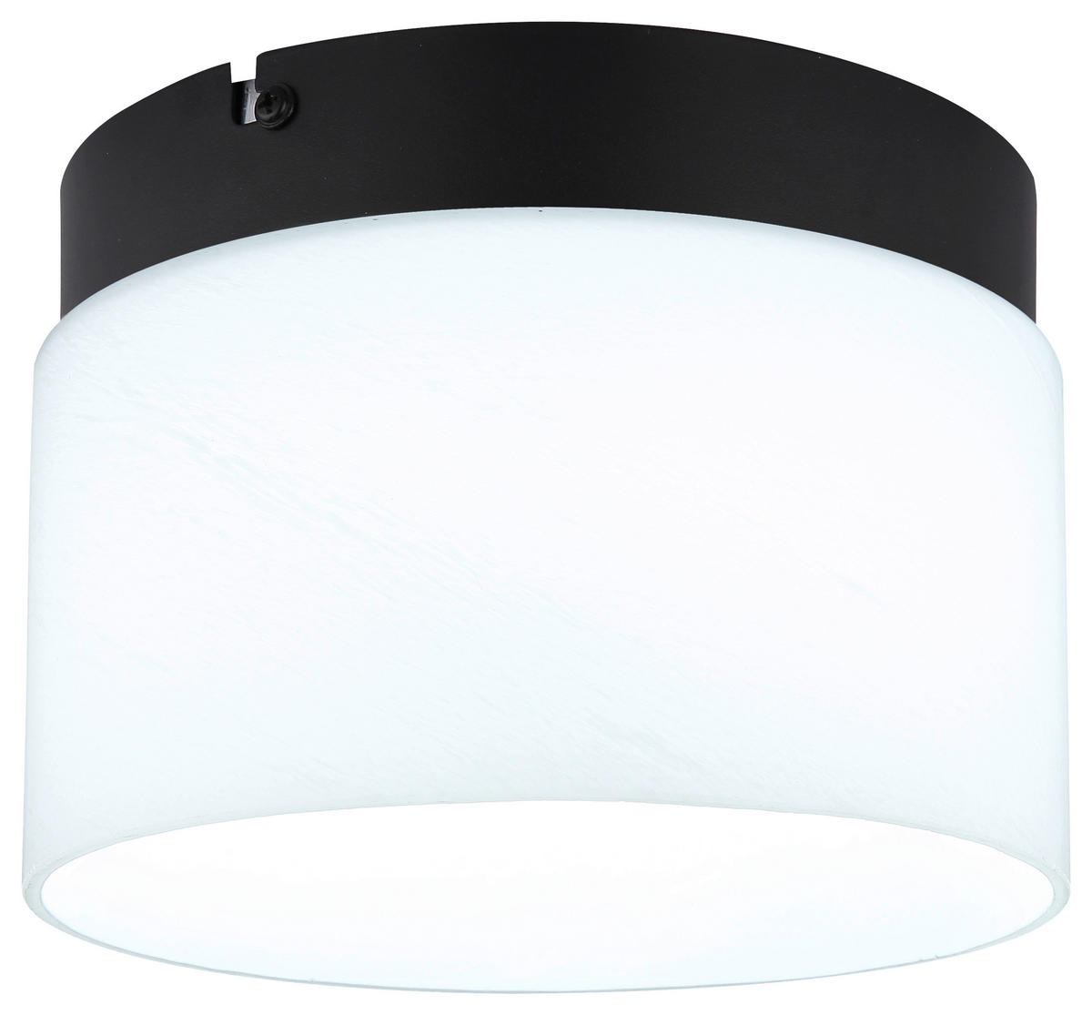 DECKENLEUCHTE 20/14 cm  - Opal/Schwarz, Trend, Glas/Kunststoff (20/14cm) - Collet's Monde