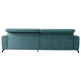 ECKSOFA Pastellblau Cord  - Pastellblau/Schwarz, KONVENTIONELL, Textil/Metall (290/178cm) - Cantus