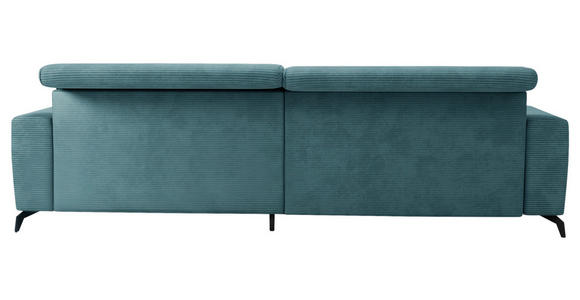 ECKSOFA Pastellblau Cord  - Pastellblau/Schwarz, KONVENTIONELL, Textil/Metall (290/178cm) - Cantus