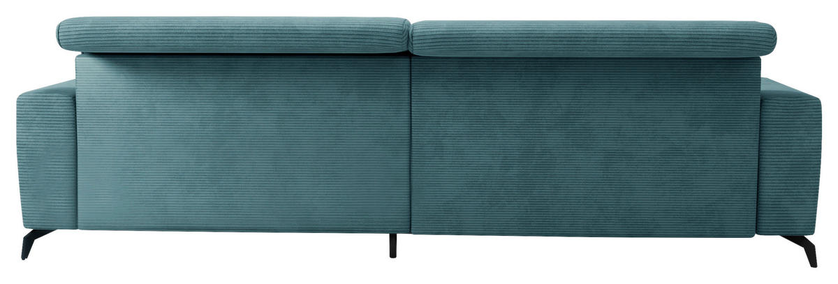 ECKSOFA in Cord Petrol  - Petrol/Schwarz, Konventionell, Textil/Metall (290/178cm) - Sit & More