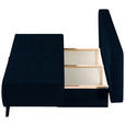 SCHLAFSOFA Percy in Dunkelblau  - Schwarz/Dunkelblau, KONVENTIONELL, Textil/Metall (197/91/88cm) - Novel