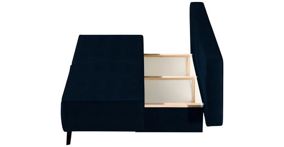 SCHLAFSOFA Percy in Dunkelblau  - Schwarz/Dunkelblau, KONVENTIONELL, Textil/Metall (197/91/88cm) - Novel