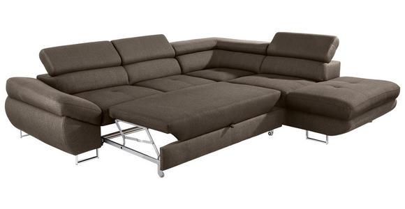 ECKSOFA Braun Webstoff  - Braun, Design, Textil/Metall (280/235cm) - Hom`in