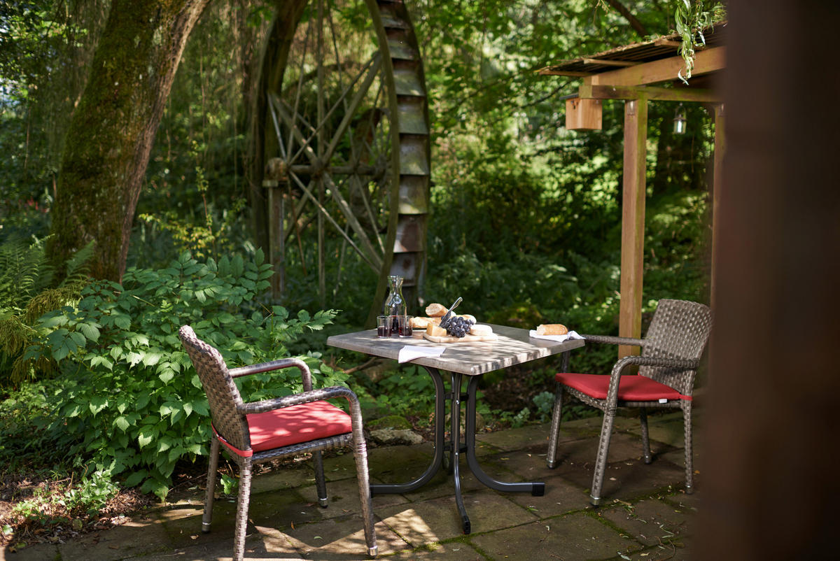 GARTENKLAPPTISCH  - Anthrazit/Grau, Basics, Holzwerkstoff/Metall (80/80/72cm) - Gardenson