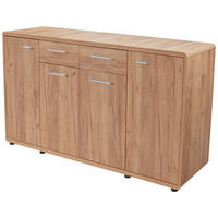 KOMODA, barve hrasta  - črna/barve hrasta, Trendi, umetna masa/leseni material (174,4/87,2/40cm) - Carryhome