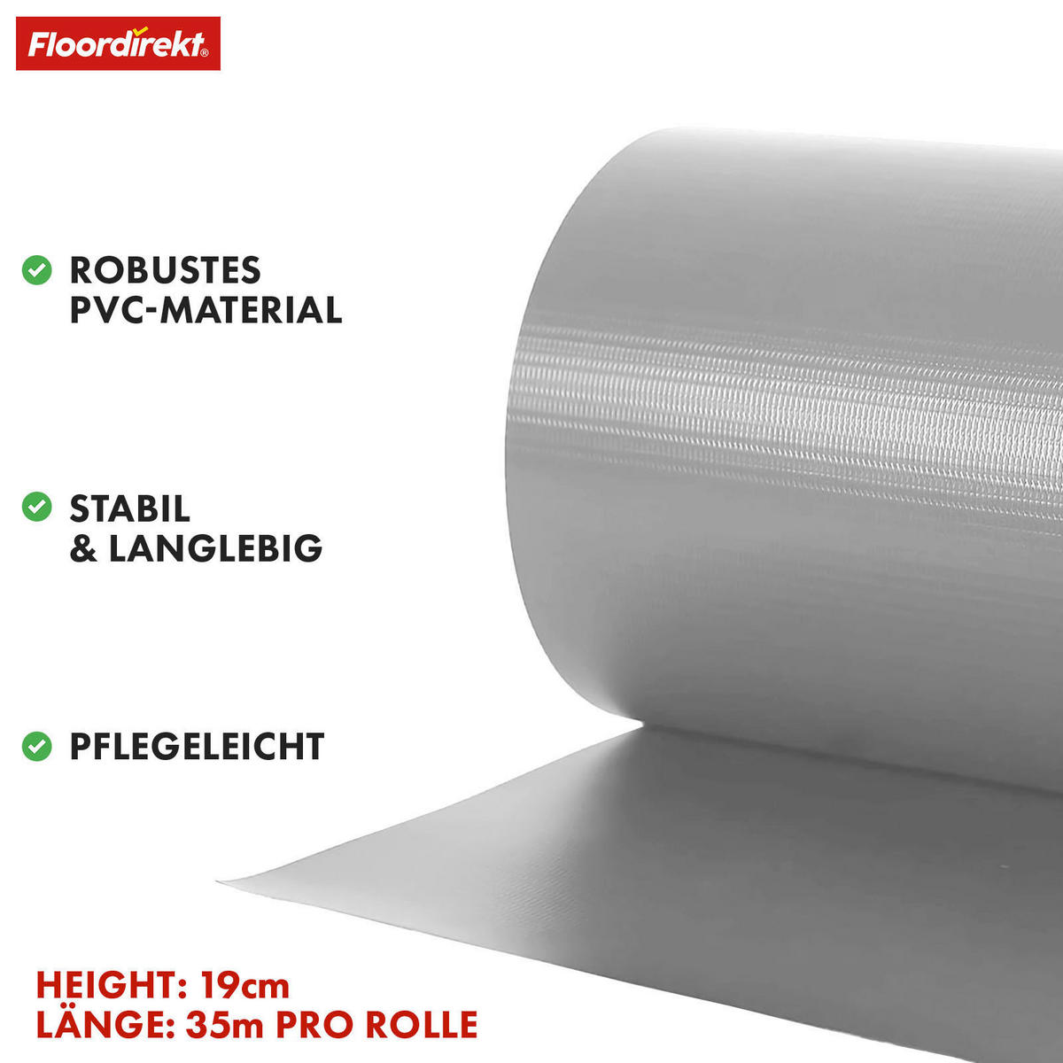 SICHTSCHUTZ - Grau, Basics, Kunststoff (19/3500cm) - Floordirekt
