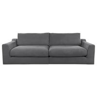 BIGSOFA in Cord Grau  - Schwarz/Grau, Design, Kunststoff/Textil (276/90/109cm) - Sit & More