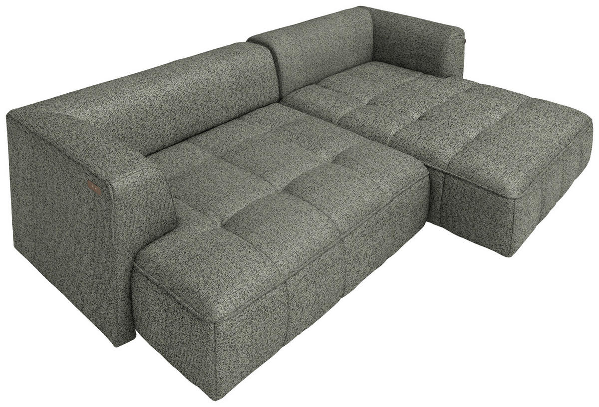 ECKSOFA Webstoff Graubraun  - Graubraun/Schwarz, Design, Kunststoff/Textil (188/288cm) - Welnova