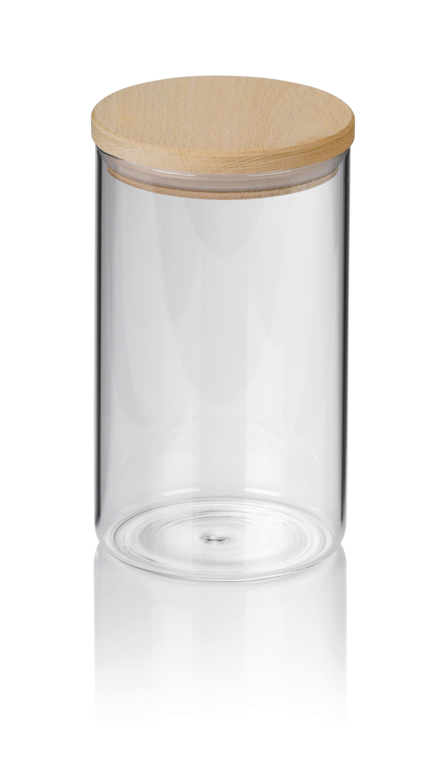 VORRATSDOSE 1 l  - Transparent, KONVENTIONELL, Glas/Holz (10/17cm) - Kela