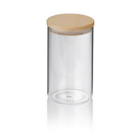 VORRATSDOSE 1 l  - Transparent, KONVENTIONELL, Glas/Holz (10/17cm) - Kela