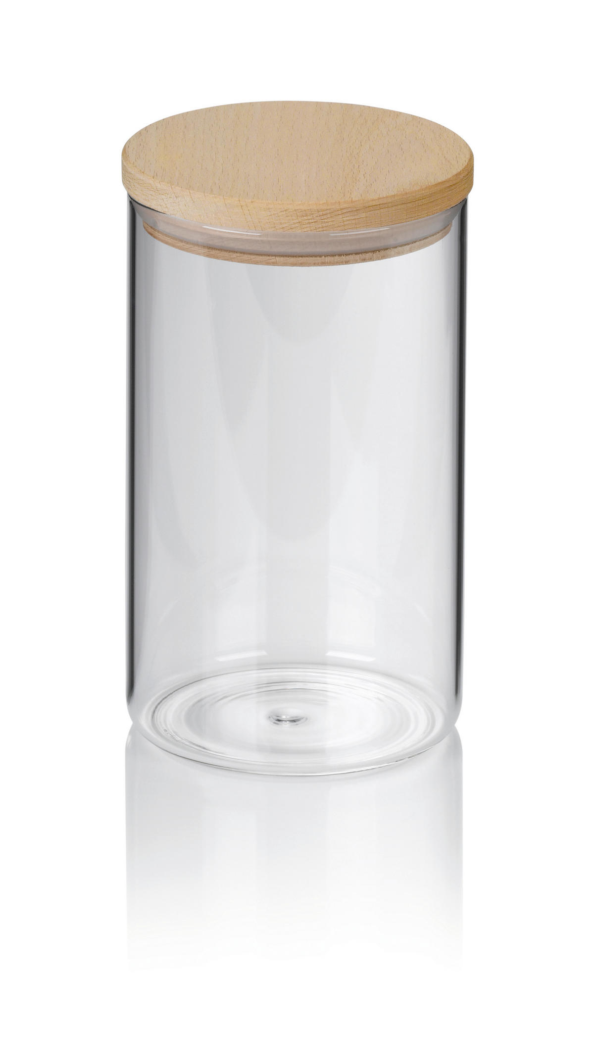 VORRATSDOSE 1 l  - Transparent, KONVENTIONELL, Glas/Holz (10/17cm) - Kela
