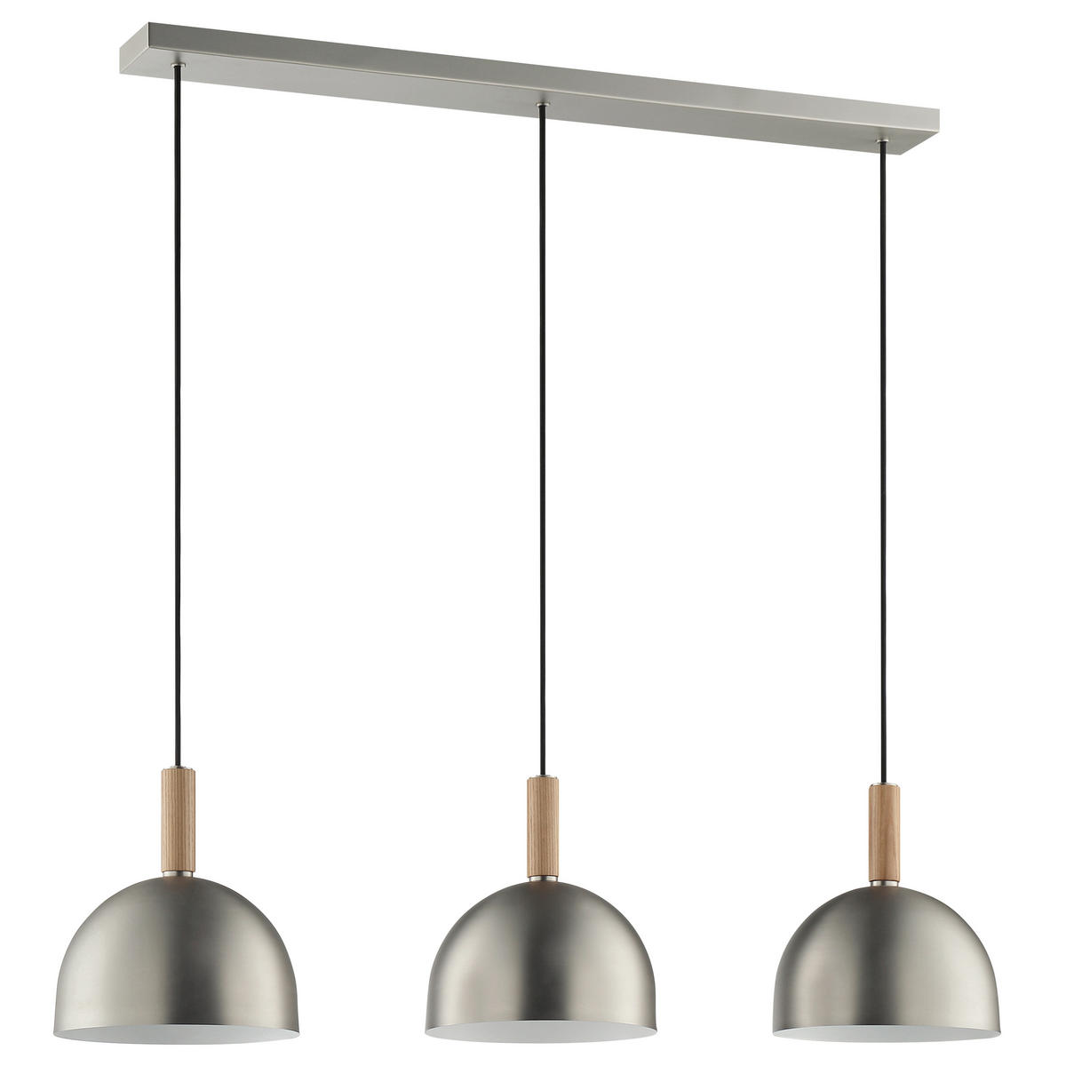 HÄNGLAMPA Skara 98,5/22,5/120 cm  - nickelfärgad/askfärgad, Design, metall/trä (98,5/22,5/120cm)