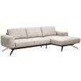 ECKSOFA  in Struktur Creme  262/157 cm  - Creme/Schwarz, Design, Textil/Metall (262/157cm) - Novel