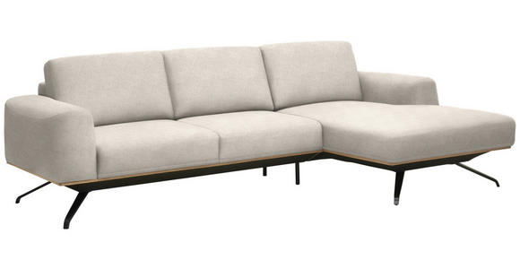 ECKSOFA  in Struktur Creme  262/157 cm  - Creme/Schwarz, Design, Textil/Metall (262/157cm) - Novel