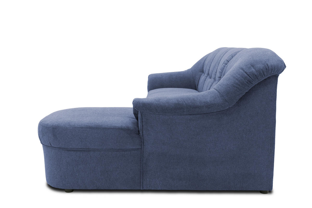 ECKSOFA Dunkelblau Mikrofaser  - Schwarz/Dunkelblau, KONVENTIONELL, Kunststoff/Textil (232/146cm) - MID.YOU