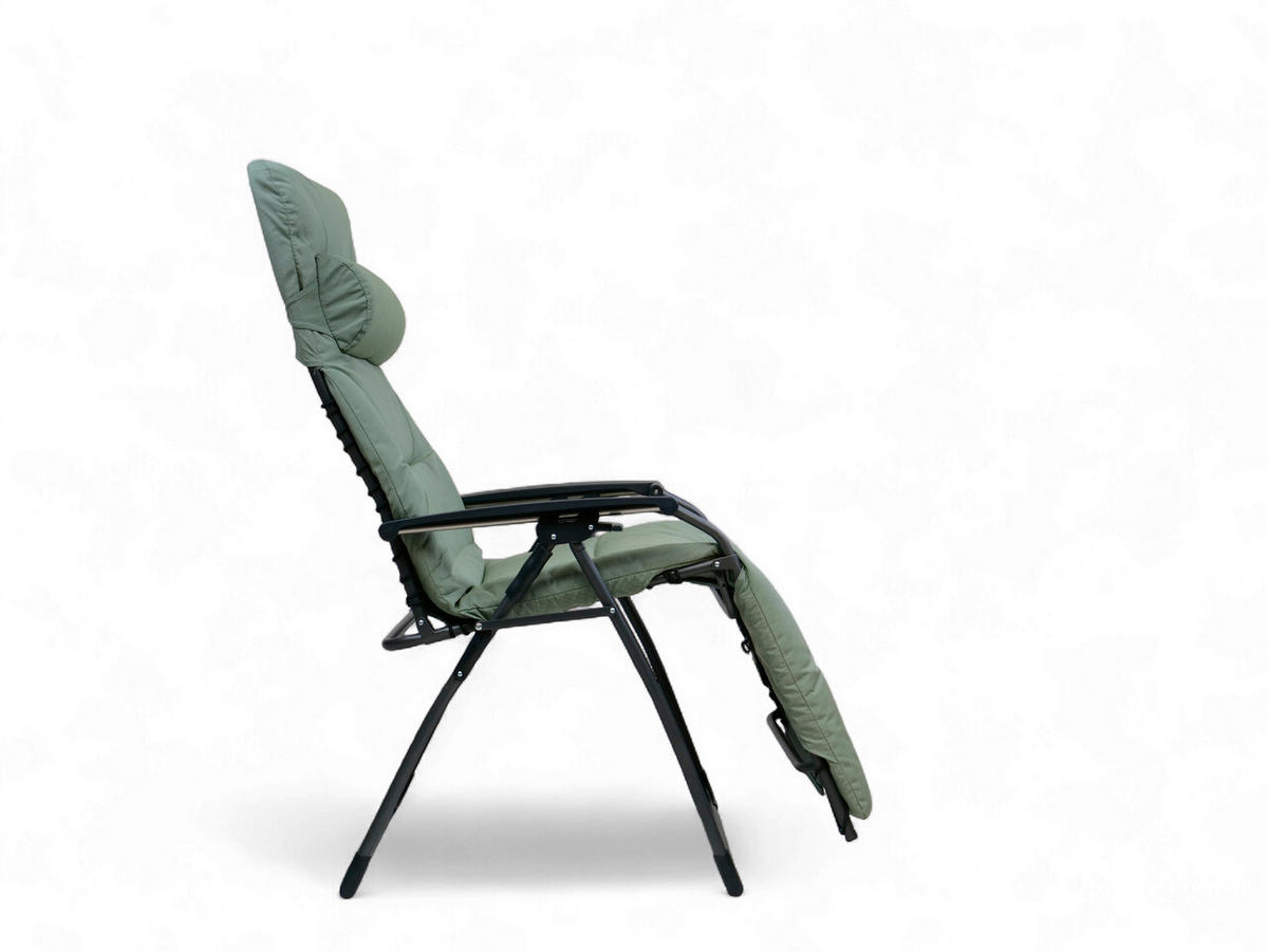 GARTEN-RELAXSESSEL 70/130/80 cm  - Anthrazit/Grün, Basics, Kunststoff/Textil (70/130/80cm)