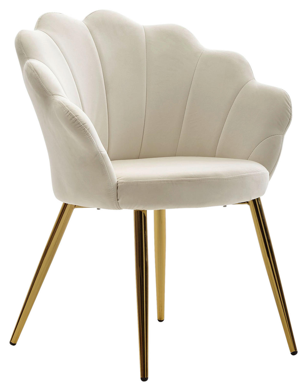 NASLANJAČ, tekstil bela  - zlate barve/bela, Moderno, kovina/tekstil (58/80/53cm) - MID.YOU