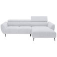 ECKSOFA  in Cord Grau  277/174 cm  - Schwarz/Grau, KONVENTIONELL, Textil/Metall (277/174cm) - Carryhome
