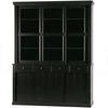 VITRINE in vollmassiv Kiefer Schwarz  - Schwarz, Design, Glas/Holz (166/214/48cm) - Livetastic