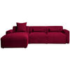 ECKSOFA Rot Cord  - Rot/Schwarz, Design, Kunststoff/Textil (196/303cm) - Livetastic