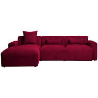 ECKSOFA Rot Cord  - Rot/Schwarz, Design, Kunststoff/Textil (196/303cm) - Livetastic