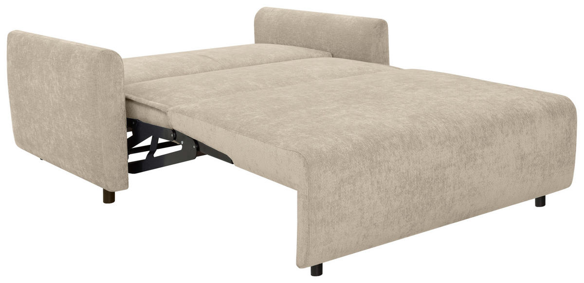 SCHLAFSOFA Chenille Beige  - Beige/Schwarz, KONVENTIONELL, Kunststoff/Textil (161/90/108cm) - Carryhome