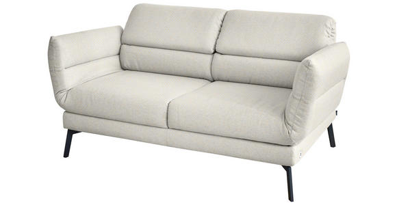 2-SITZER-SOFA Flachgewebe Naturfarben  - Schwarz/Naturfarben, Design, Textil/Metall (178-226/83-113/96-177cm) - Dieter Knoll