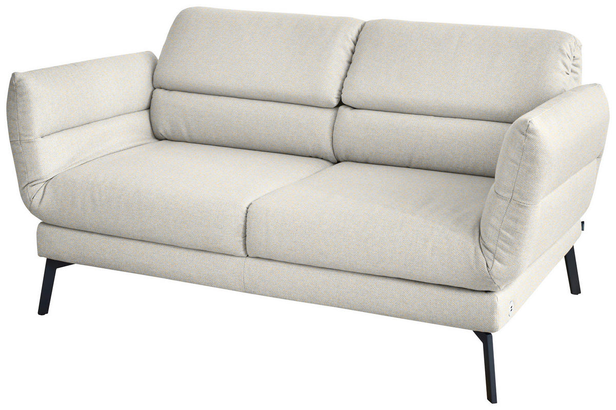 2-SITZER-SOFA Flachgewebe Naturfarben  - Schwarz/Naturfarben, Design, Textil/Metall (178-226/83-113/96-177cm) - Dieter Knoll