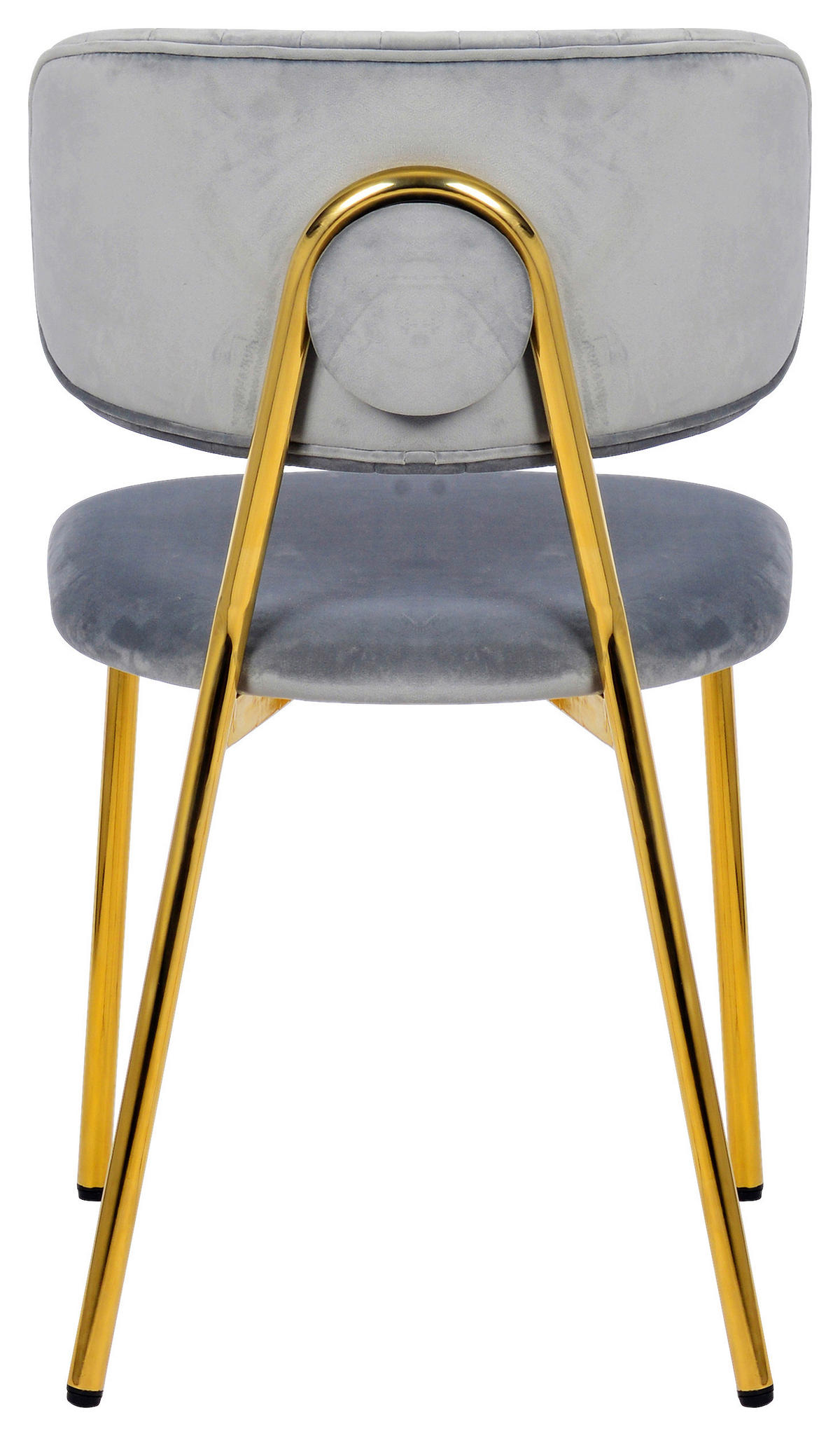 STUHL-SET 2 Stück  in Eisen  - Goldfarben/Grau, Design, Kunststoff/Metall (47/80/51cm) - Kayoom